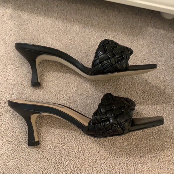 Saks Fifth Avenue Black Braided Heels - Picture 3 of 4